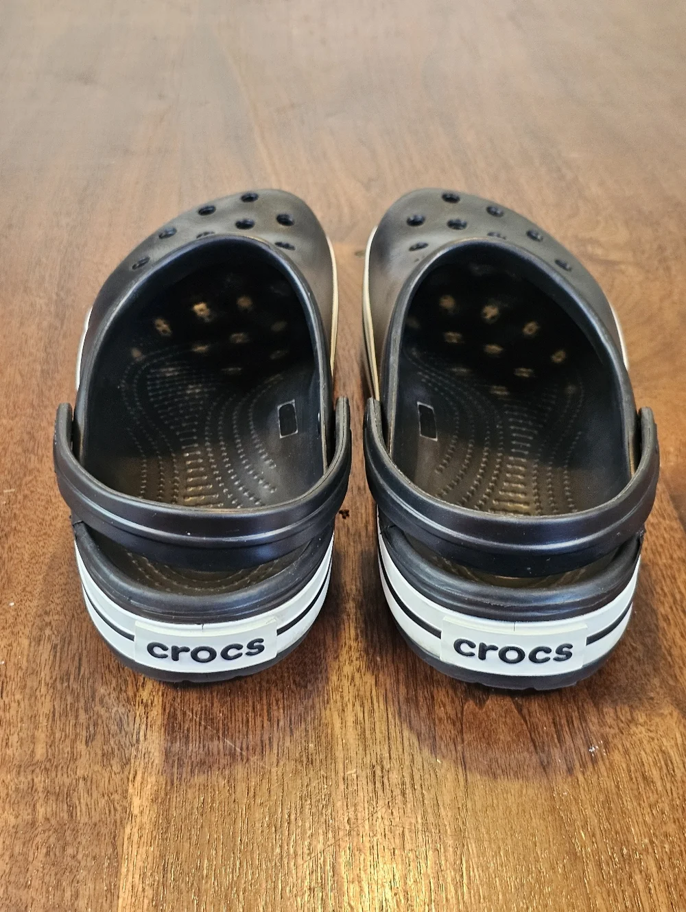 Crocs Black And White Unisex Size Mens 9 Size Womens 11